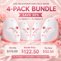 LED Rejuvenation Face Mask 4-Pack Bundle – Save 30%